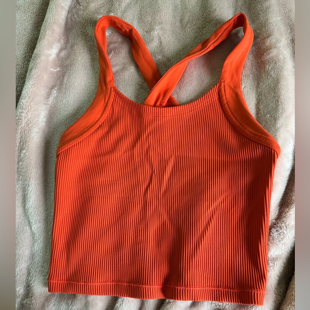 Athleta Bright Orange Ribbed Top